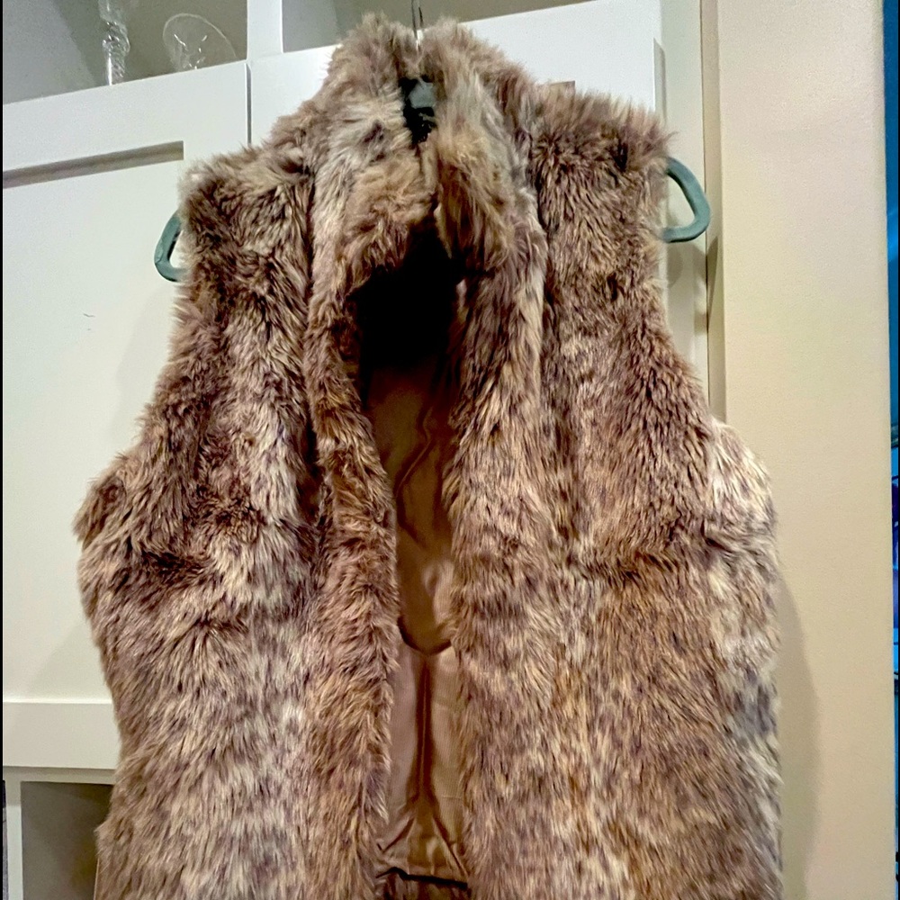 Banana Republic faux fur vest.